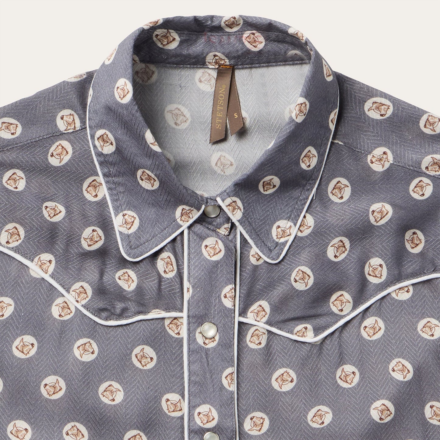 Horse Pennies Print Western Shirt Women
