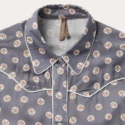 Horse Pennies Print Western Shirt Women