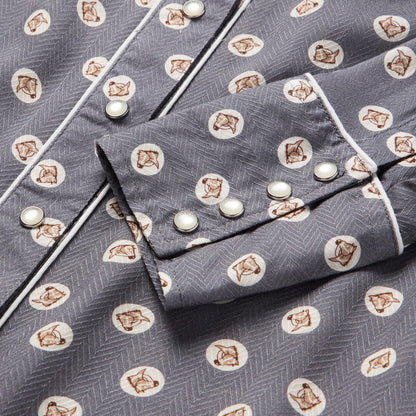 Horse Pennies Print Western Shirt Women