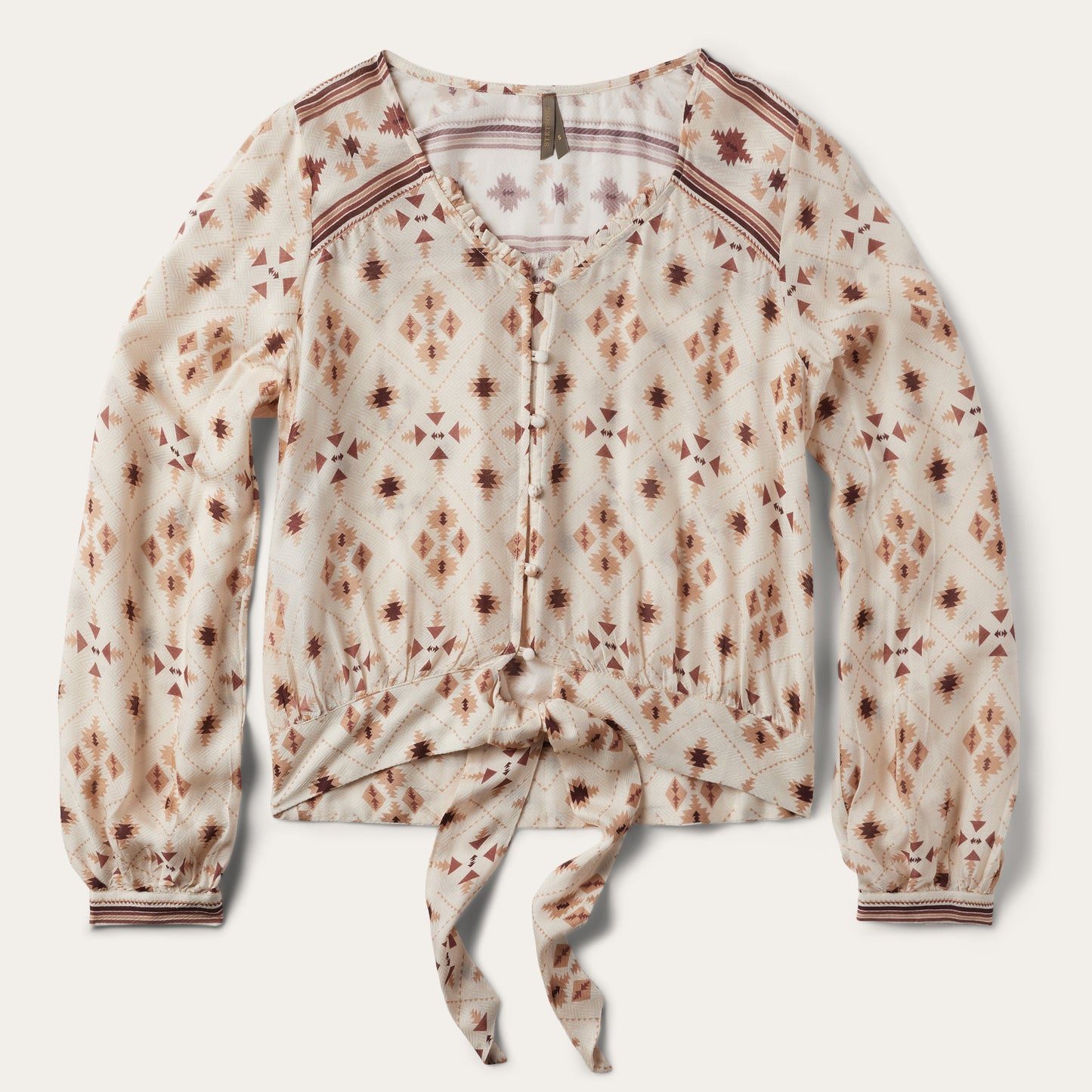 Gaucho Print Herringbone Blouse Women