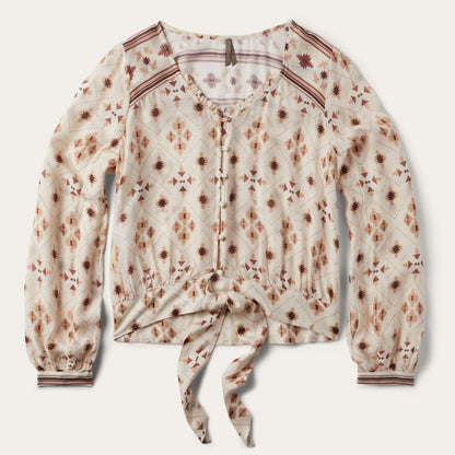 Gaucho Print Herringbone Blouse Women