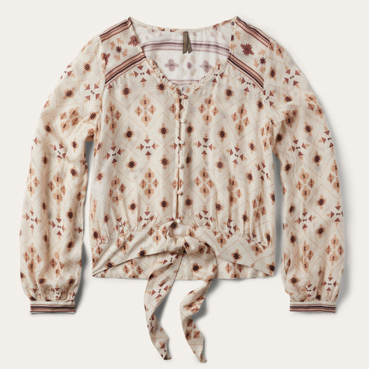 Gaucho Print Herringbone Blouse Women