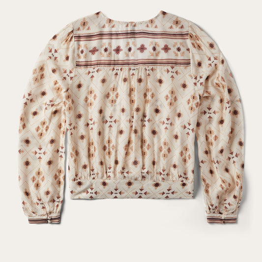 Gaucho Print Herringbone Blouse Women