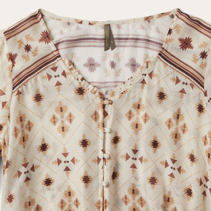 Gaucho Print Herringbone Blouse Women