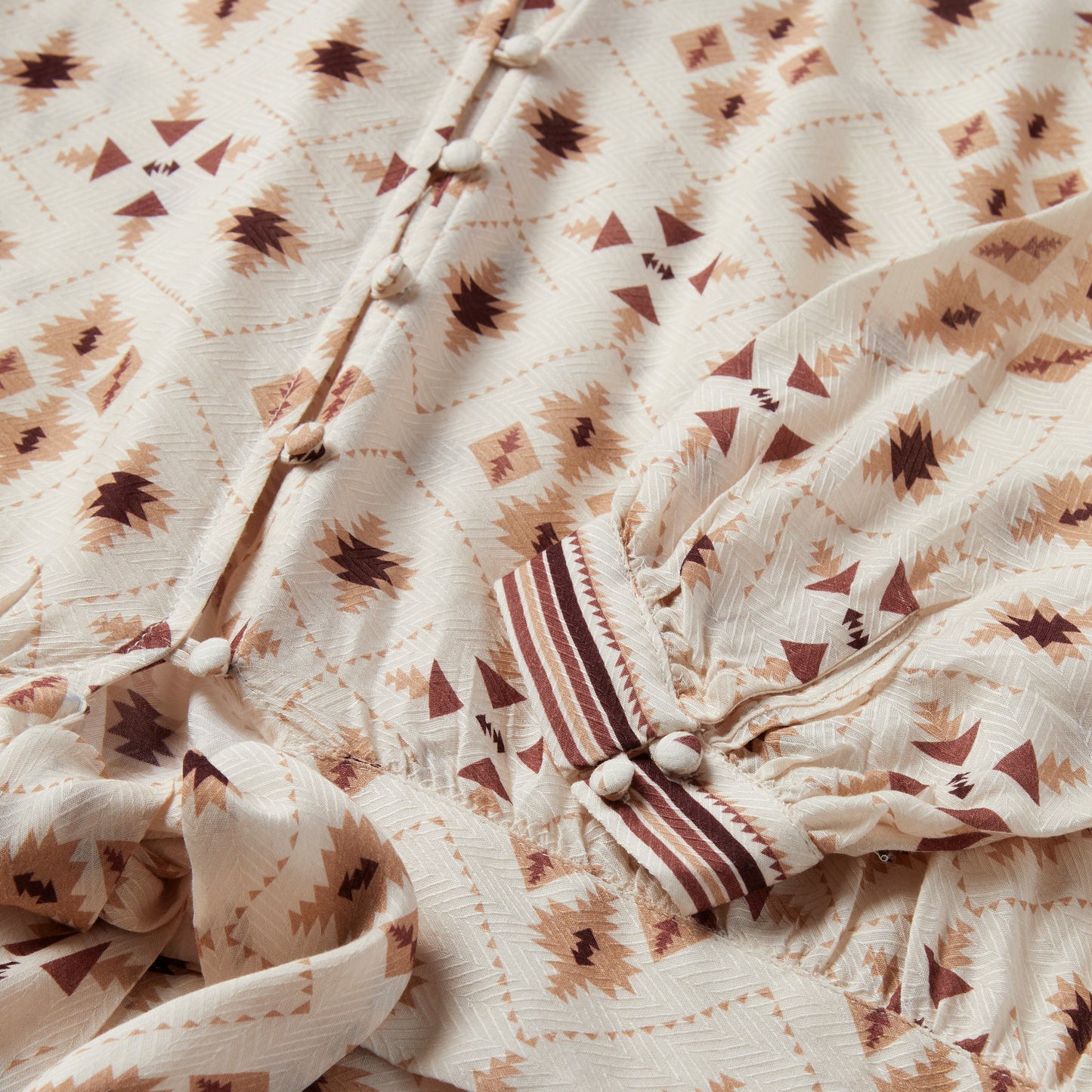 Gaucho Print Herringbone Blouse Women