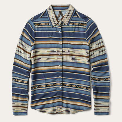 Indigo Serape Print Shirt Women