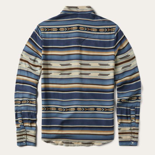 Indigo Serape Print Shirt Women