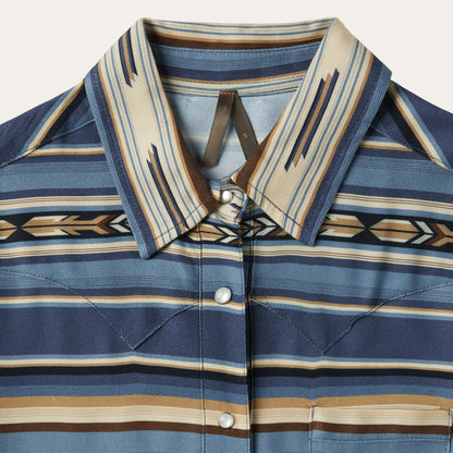 Indigo Serape Print Shirt Women