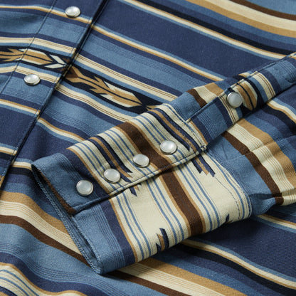Indigo Serape Print Shirt Women