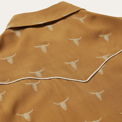 Mojave Longhorn Print Snap Western Shirt Women