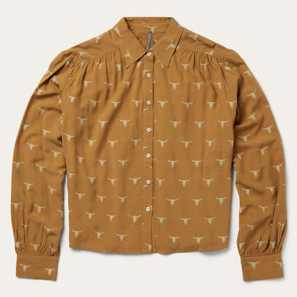 Mojave Longhorn Print Poet Blouse Women