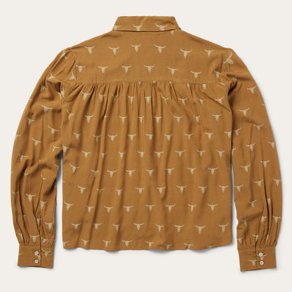 Mojave Longhorn Print Poet Blouse Women