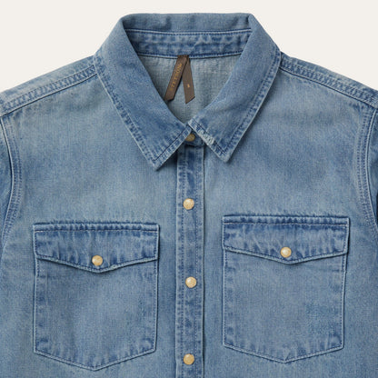 Loose Fit Denim SnapFront Shirt Women