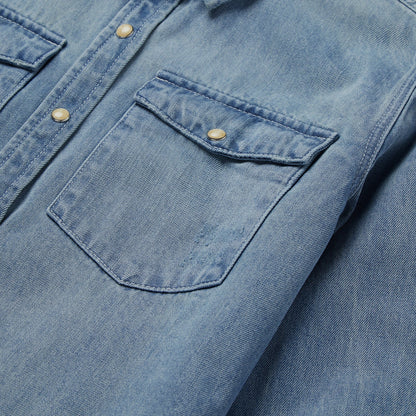 Loose Fit Denim SnapFront Shirt Women