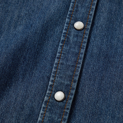 Dark Denim Snap Western Shirt Women