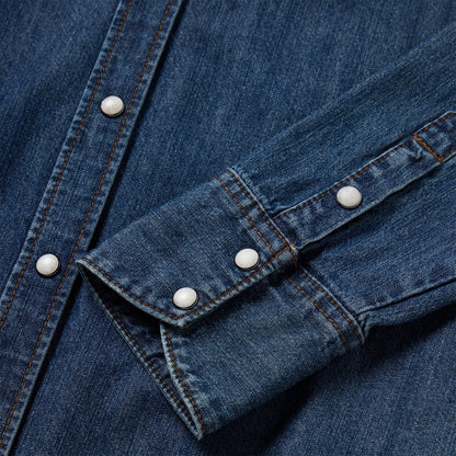 Dark Denim Snap Western Shirt Women