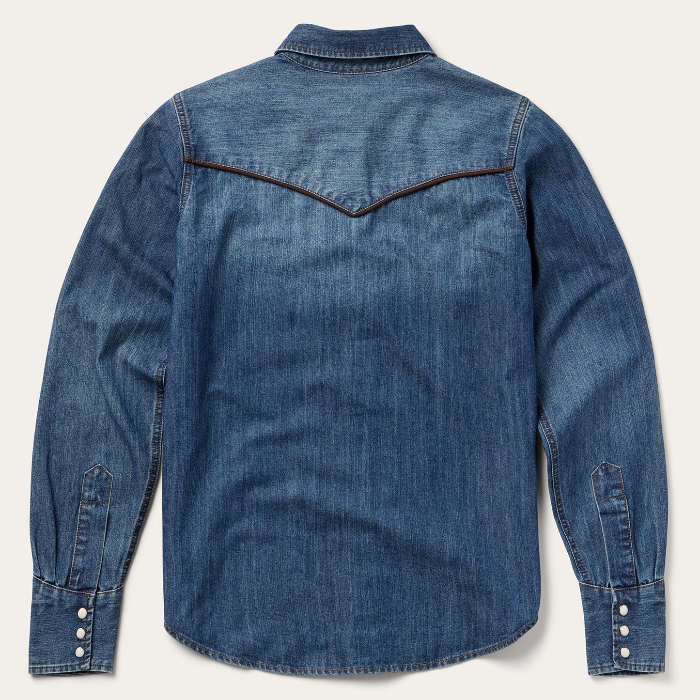 Piped Dark Denim Western Shirt Women
