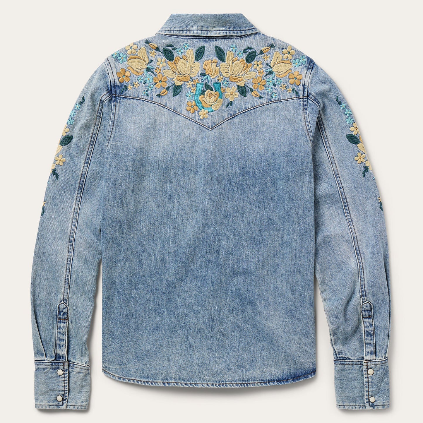 Embroidered Loose Fit Denim Shirt Women