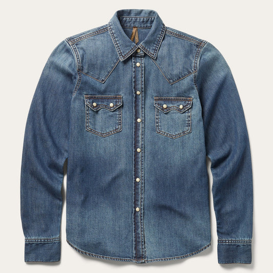 Distressed Denim Shirt Women