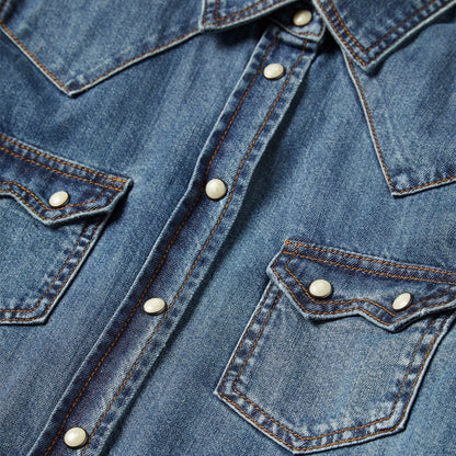 Distressed Denim Shirt Women