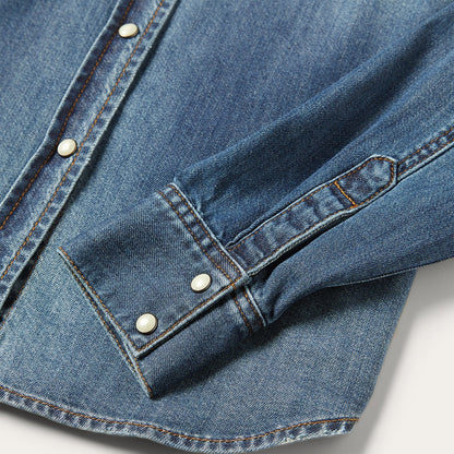 Distressed Denim Shirt Women