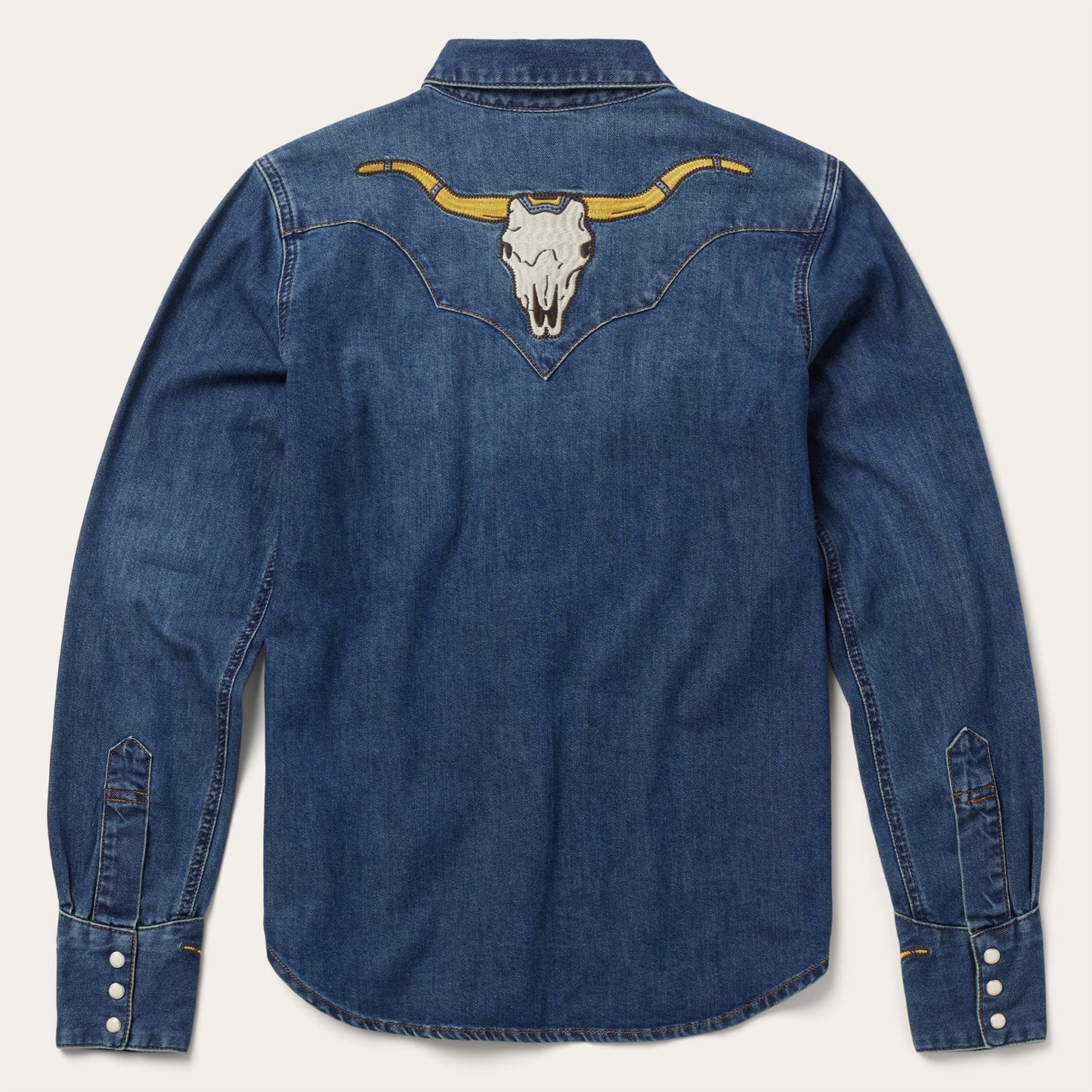 Embroidered Dark Denim Western Shirt Women
