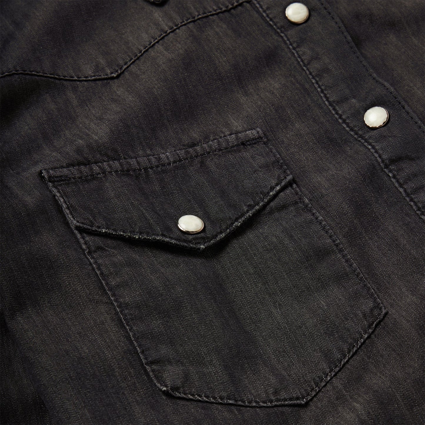 Embroidered Black Denim Shirt Women
