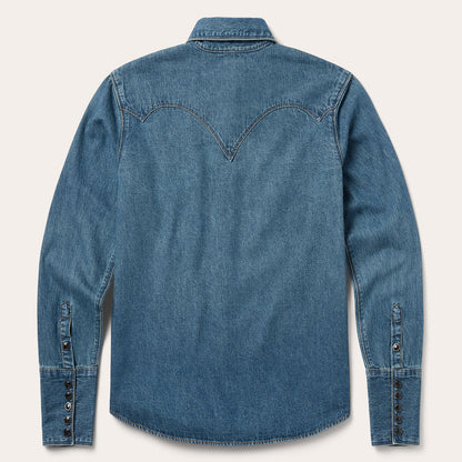 Chocolate Snap Western Denim Shirt Women