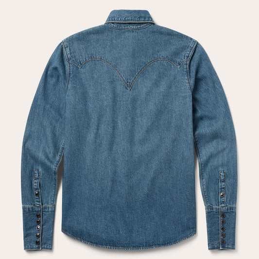 Chocolate Snap Western Denim Shirt Women