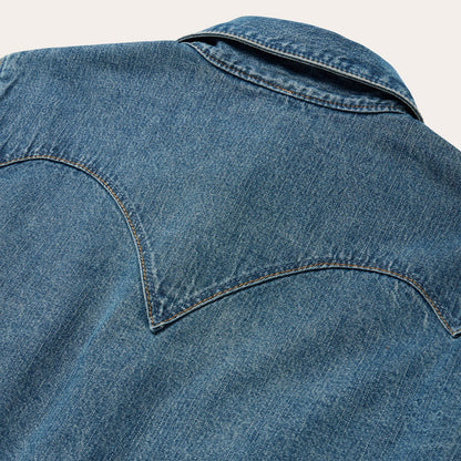 Chocolate Snap Western Denim Shirt Women