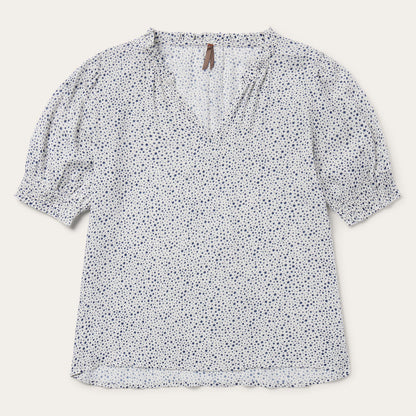 Stars Print Peasant Blouse Women