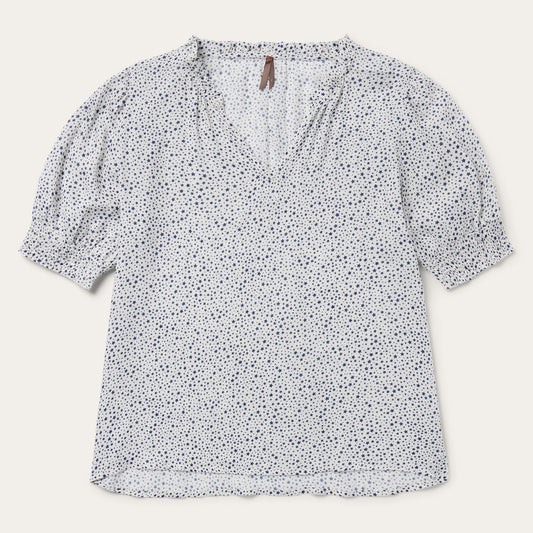 Stars Print Peasant Blouse Women