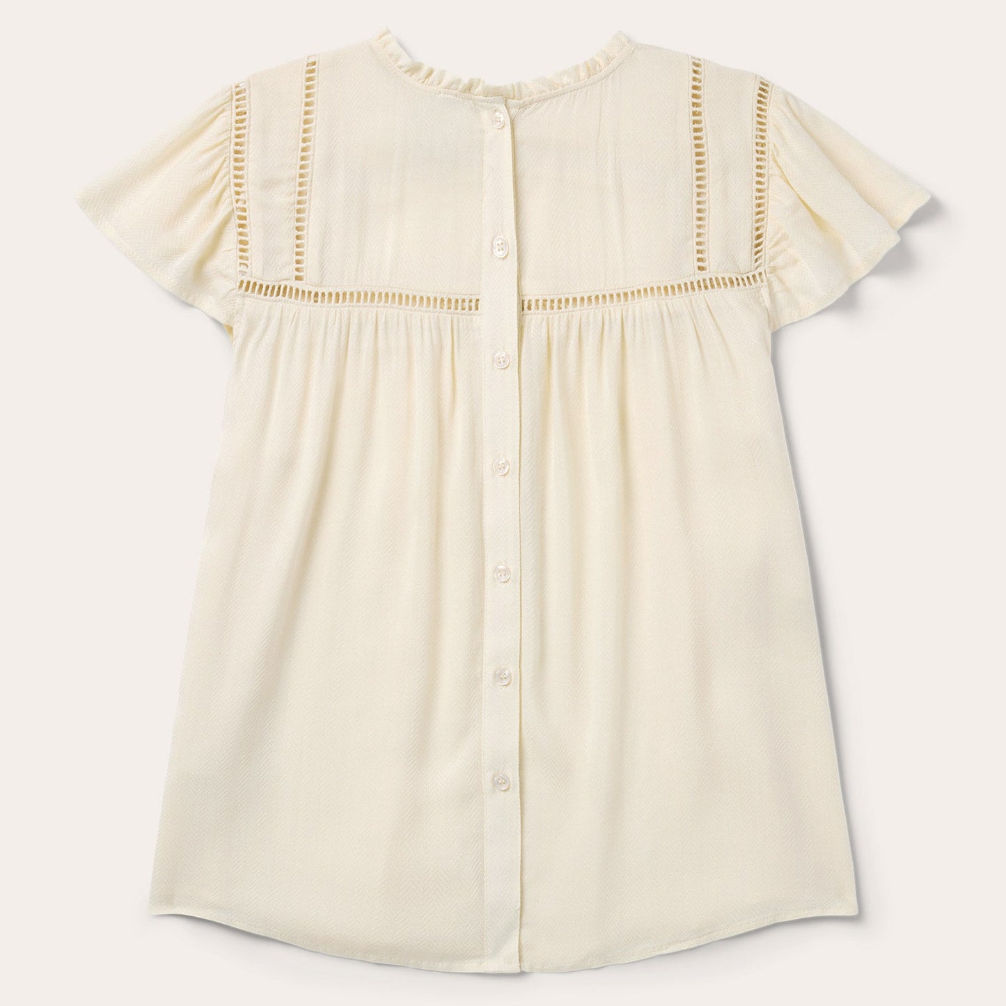 Cream Herringbone Blouse Women