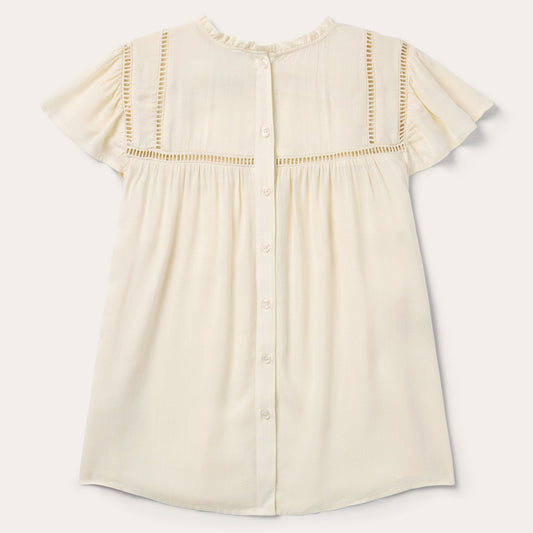 Cream Herringbone Blouse Women