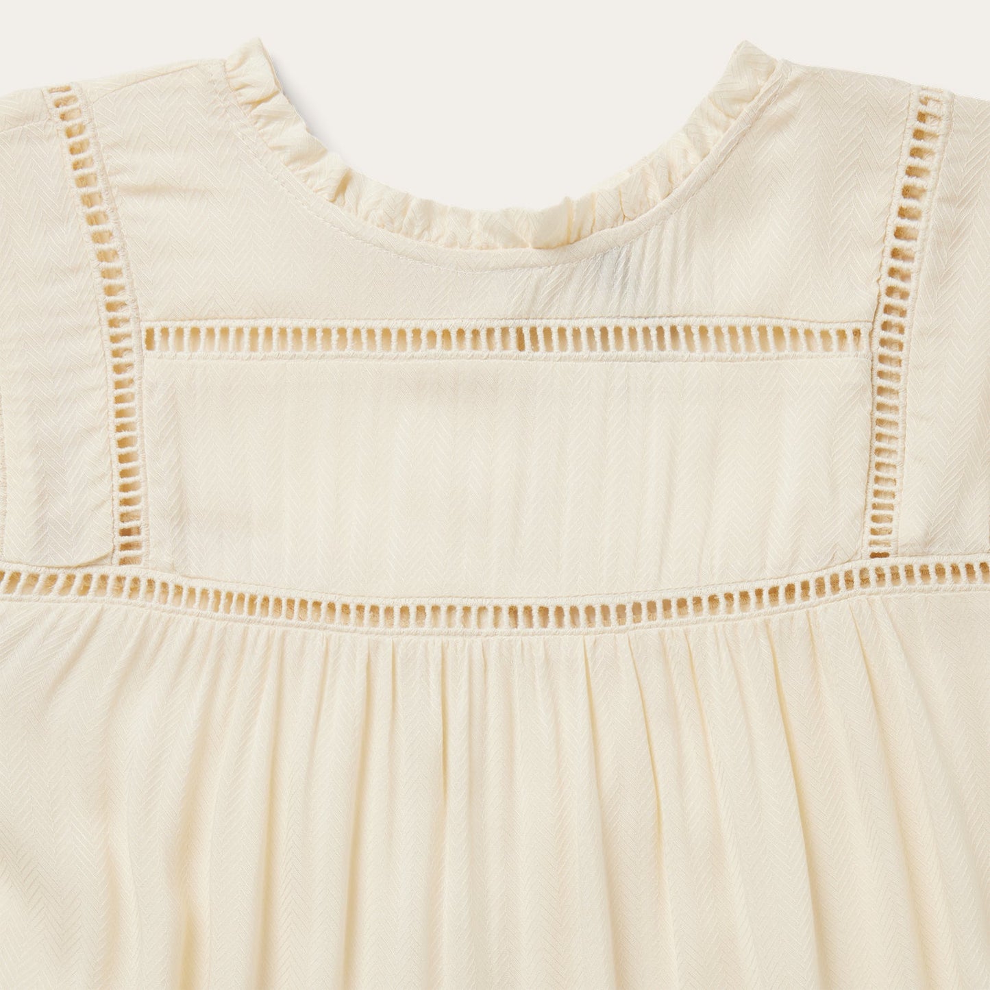 Cream Herringbone Blouse Women