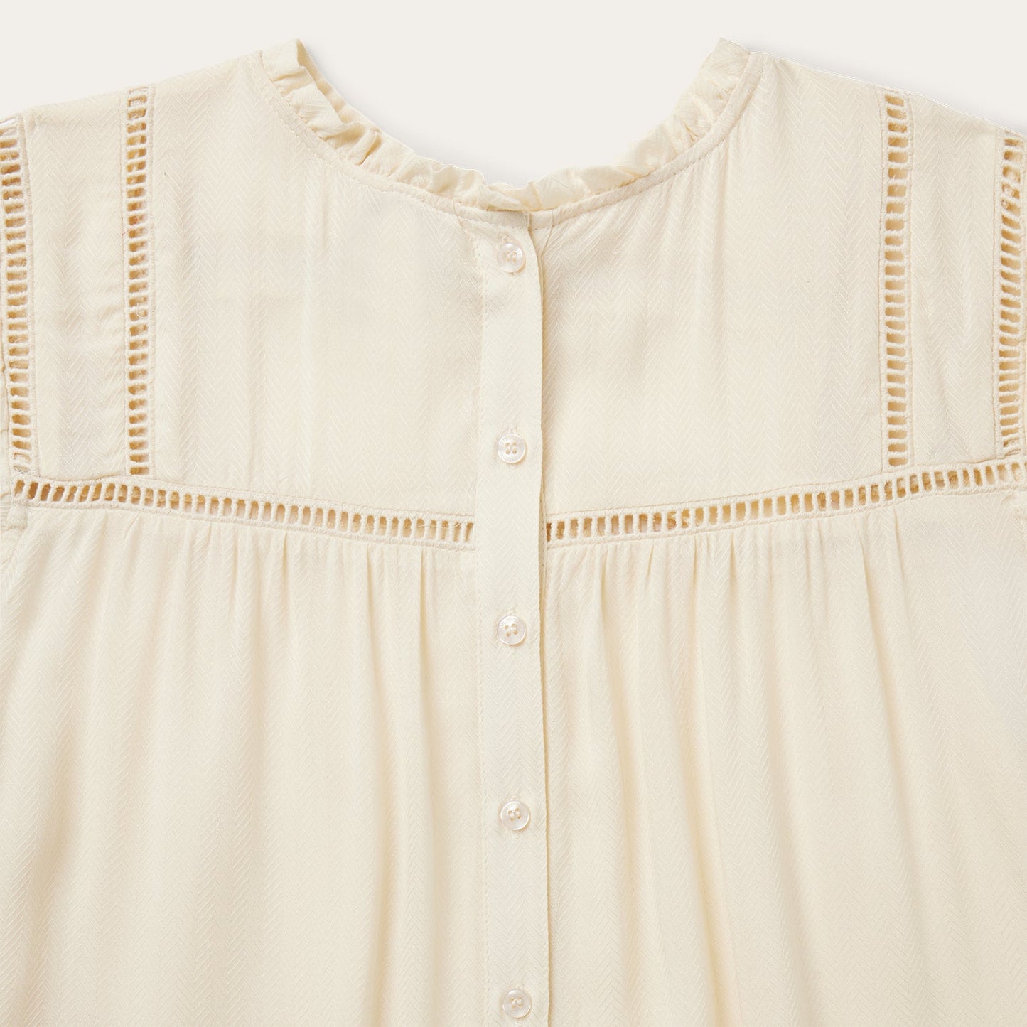 Cream Herringbone Blouse Women