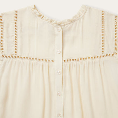 Cream Herringbone Blouse Women