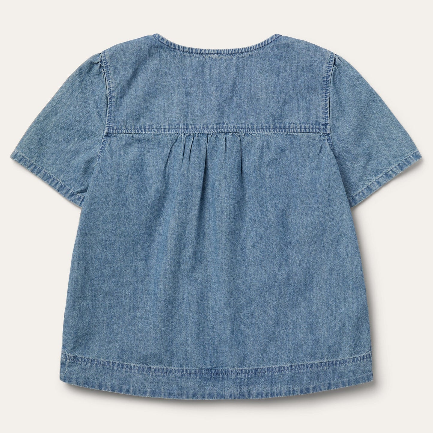 ShortSleeved Denim Blouse Women