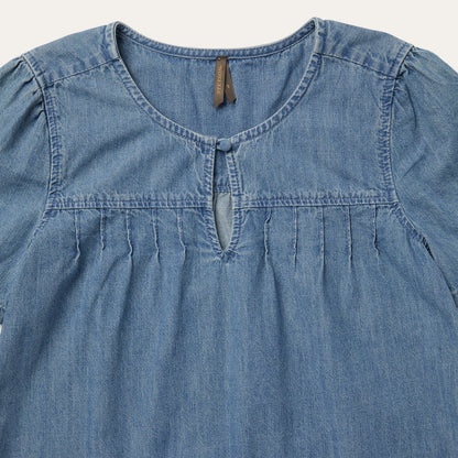 ShortSleeved Denim Blouse Women