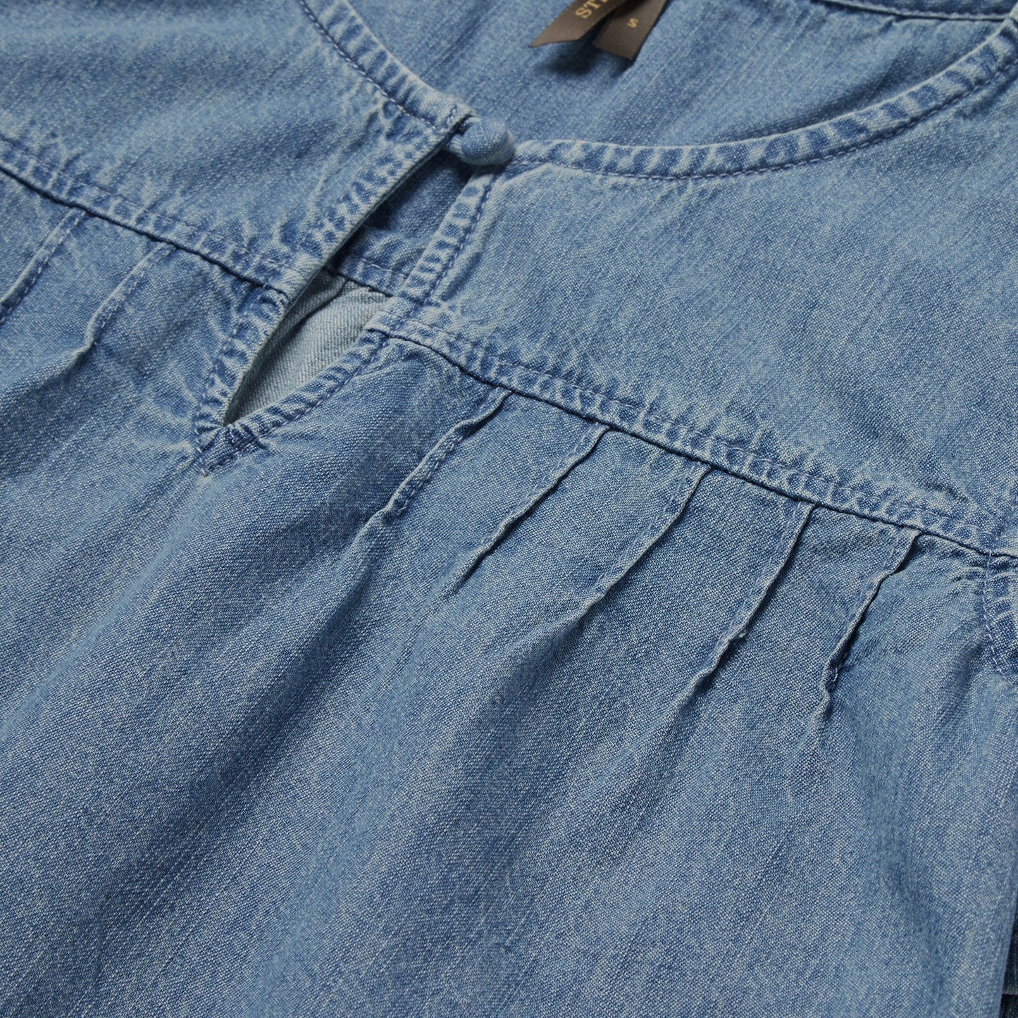 ShortSleeved Denim Blouse Women