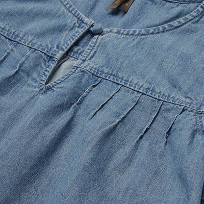ShortSleeved Denim Blouse Women