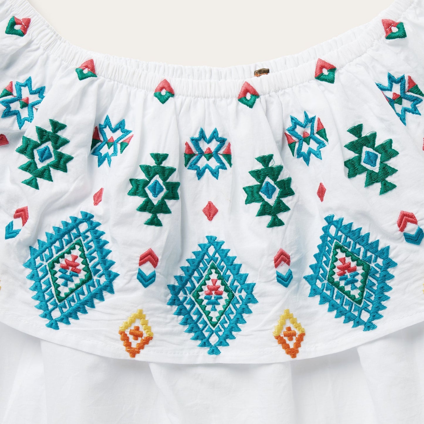 Bright Schiffli Embroidered White Cotton Lawn Blouse Women