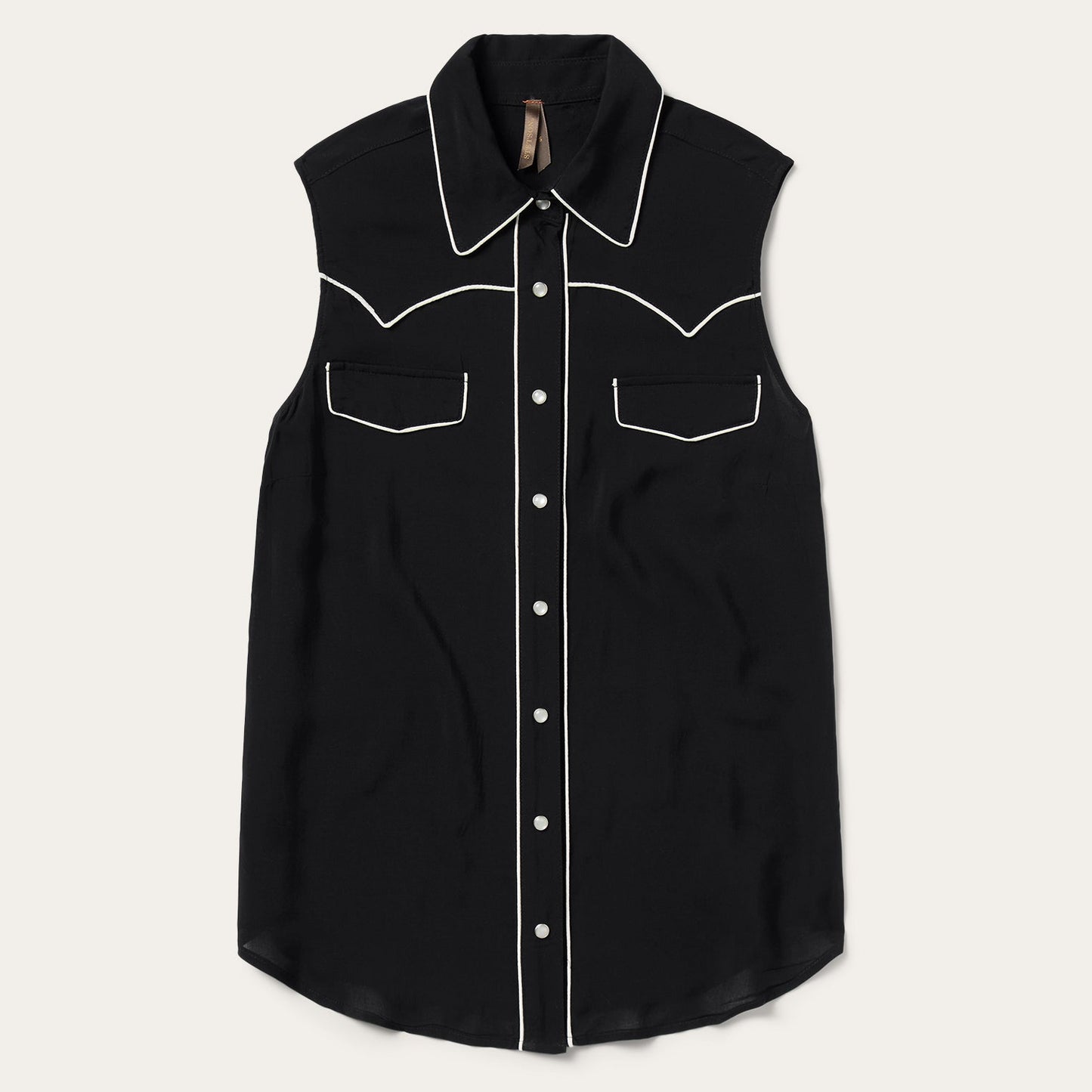 Black Sleeveless Western Shirt Women