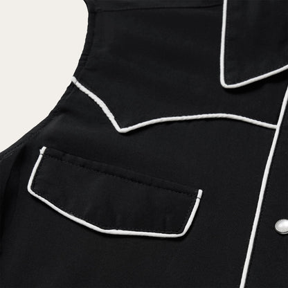 Black Sleeveless Western Shirt Women