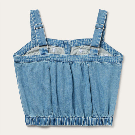 Button Front Denim Tank Top Women