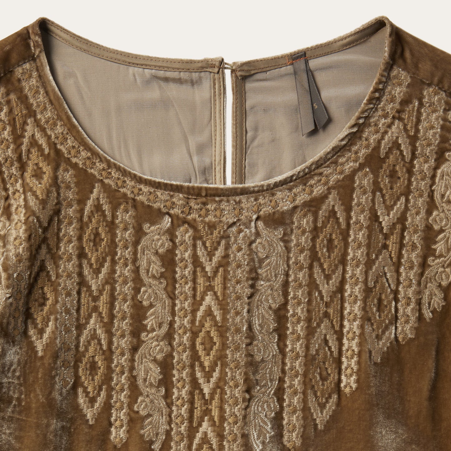 Khaki Velvet Babydoll Dress Women