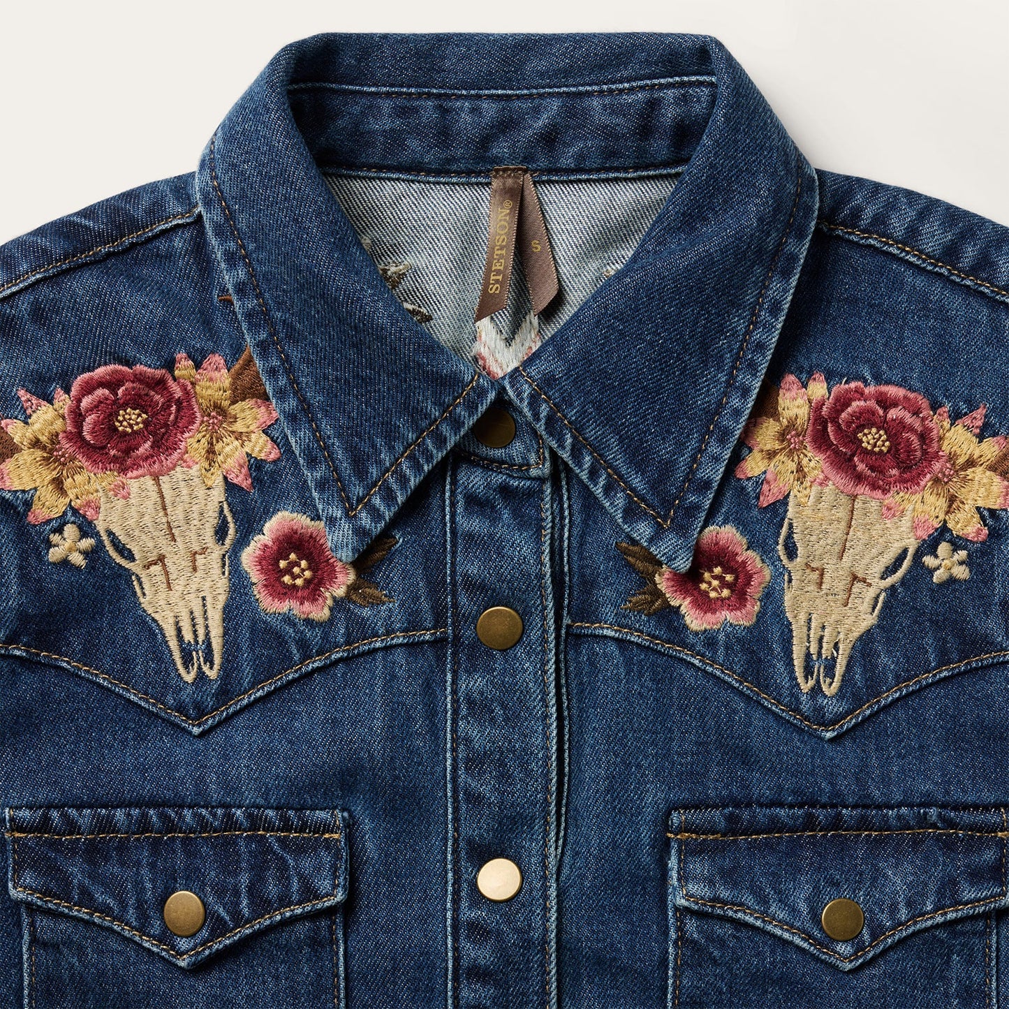 Embroidered Western Shirt Dress Women