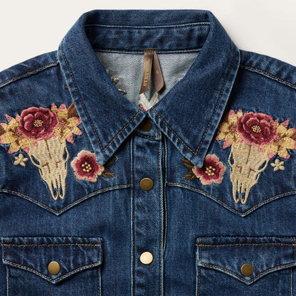 Embroidered Western Shirt Dress Women