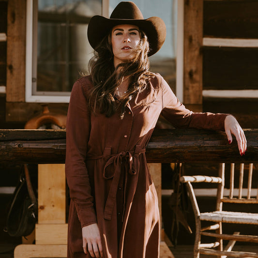 Tobacco Western Dress Women