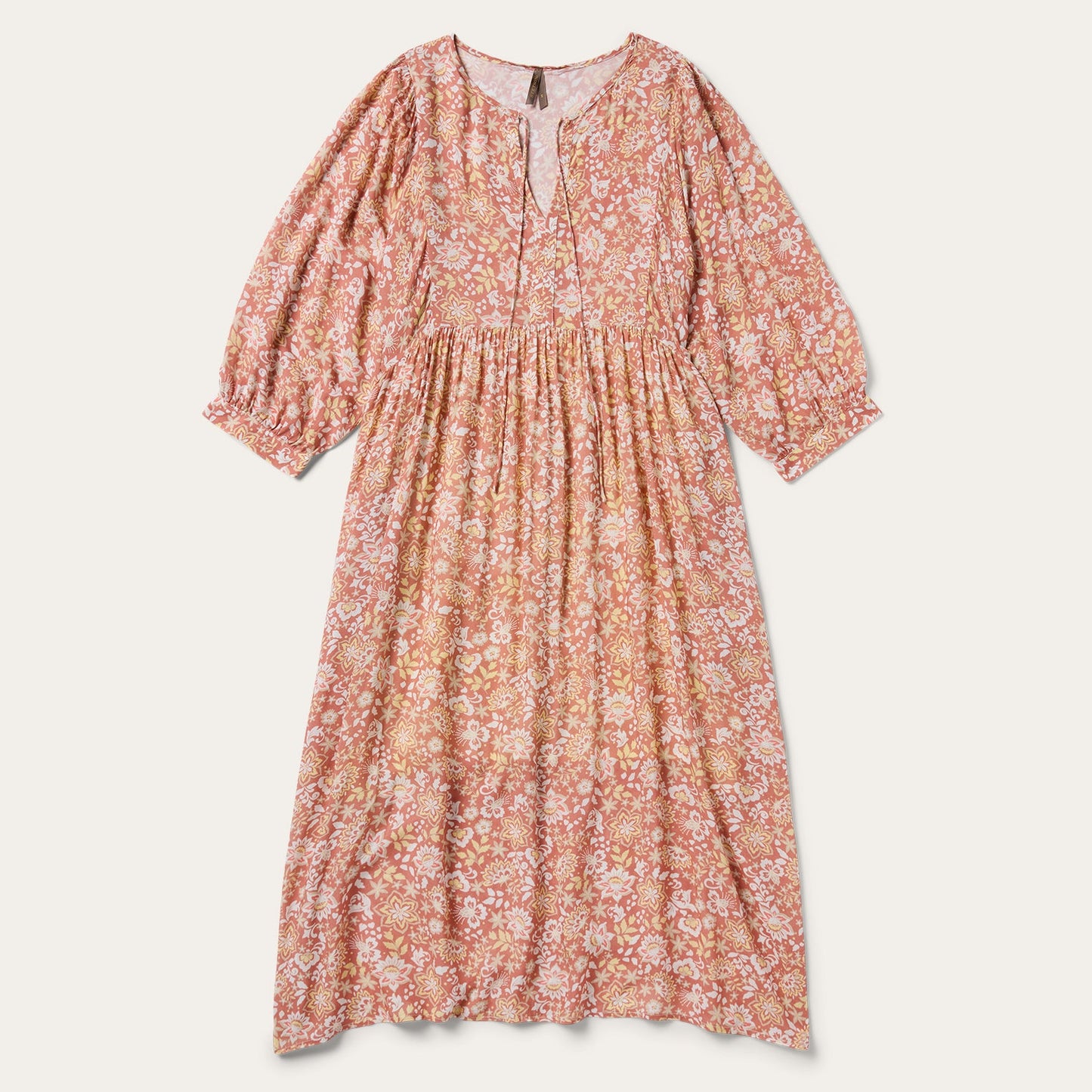 Sunset Floral Print Rayon Dress Women